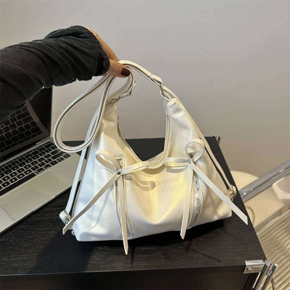 Large Capacity Shoulder Hot Sale Casual PU Leather Handbag Trendy Bowknot Commuting Bag Daily Life Y260205