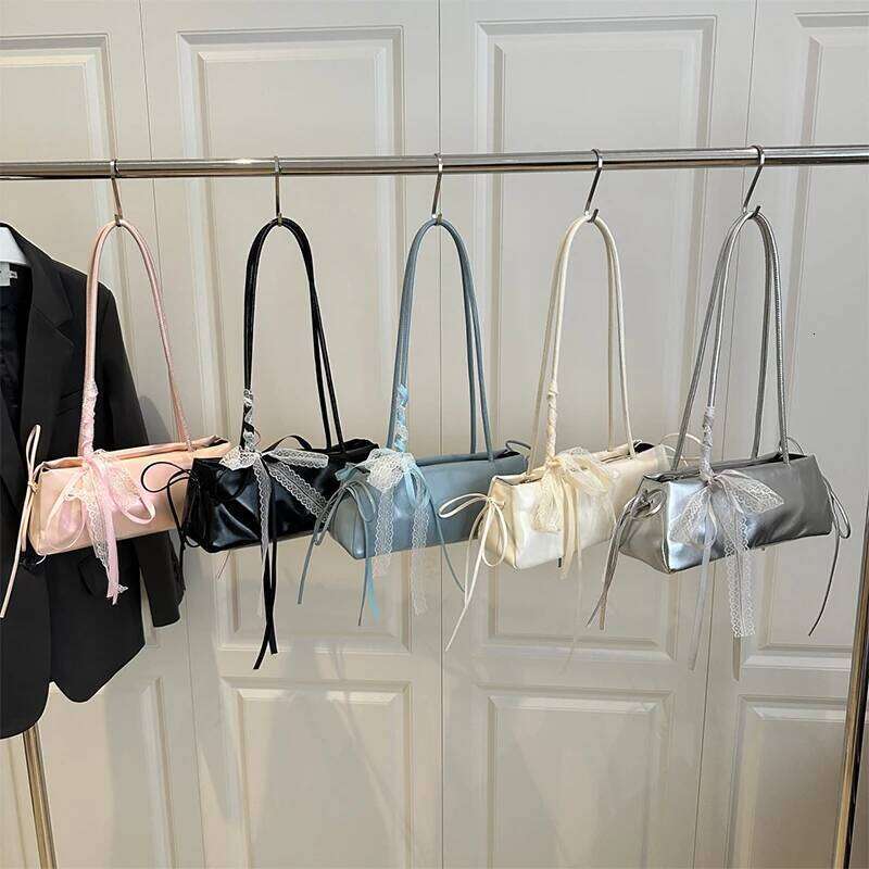 French Elegant Square Korean Bow Decoration Pu High-quality Niche Simple Ballet Style Shoulder Bag New Casual Women Bags Y260205