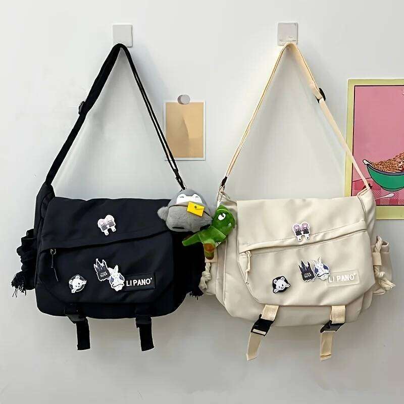 Return To Nylon Shoulder Bag, Large Capacity Crossbody for Teen Girls Men Harajuku Messenger Bag Student School Bags XJ260129