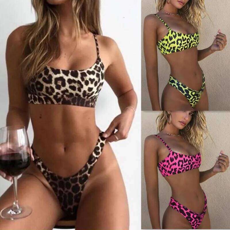 Bikini Swimwear Leopard Bikinis Sexy Swimming Push Up Swimsuit Female Beachwear Set Bathing Suit Women Z260206