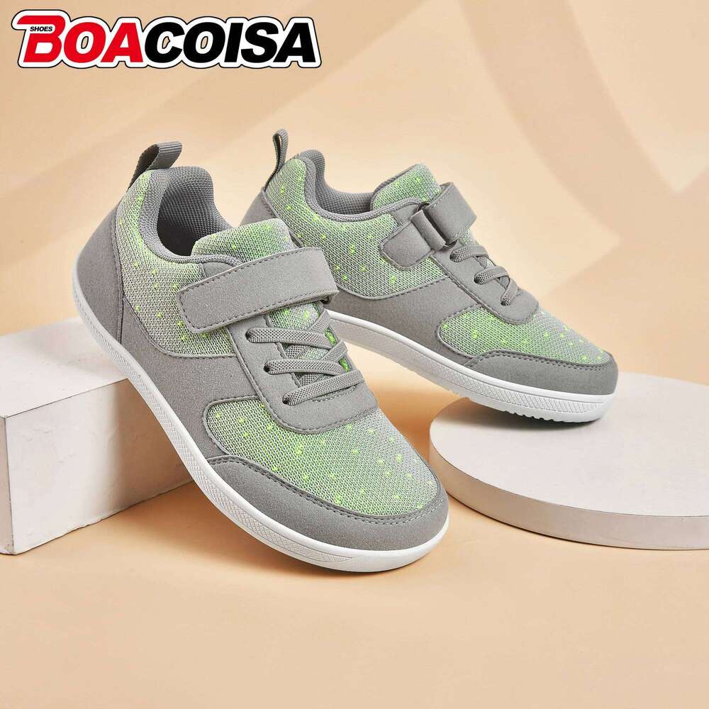 Kids Shoes Wide Toe Barefoot for Children Boys Girls Baby Sneakers Lightweight Hook&Loop Mesh Artificial Infant Toddler Tennis 26Y0206