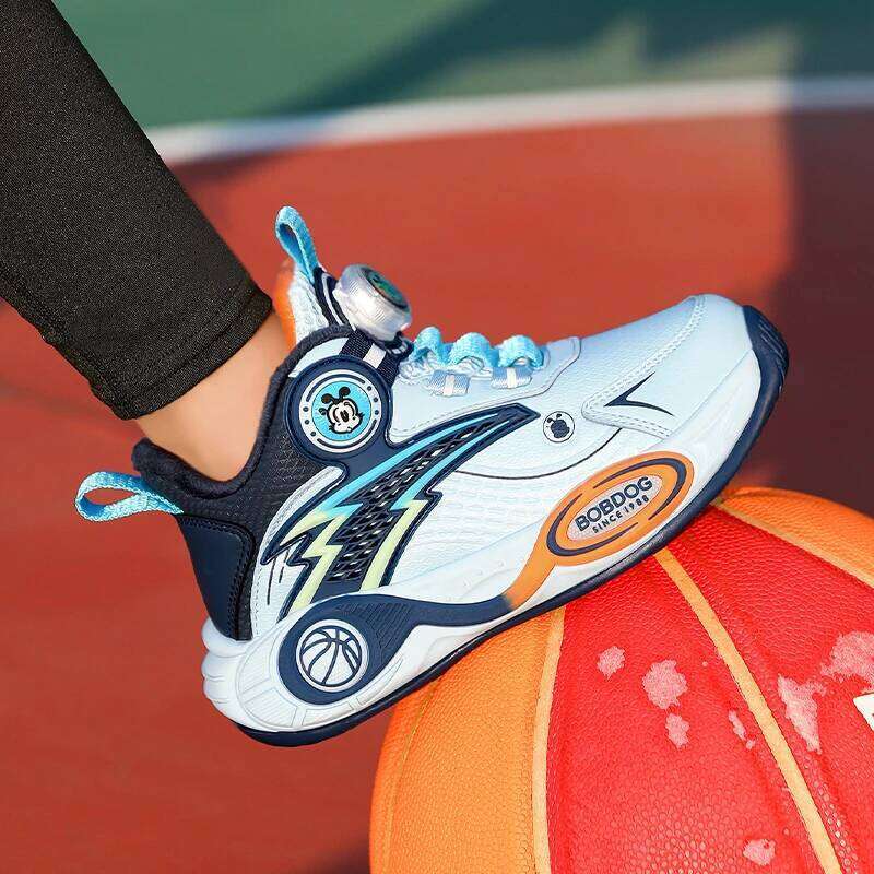 Children Boys Basketball Fashion Luxury Non-slip School Kid High Top Shoes Sports Tennis Sneaker for Boy 26Y0206