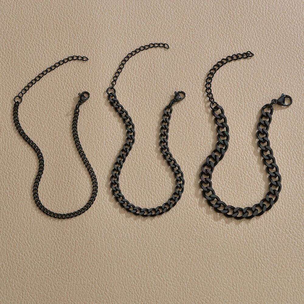 Stainless Steel Width 3.5/5/7mm Cuban Classic Chain Bracelet For Men Women Jewelry Gift Length Customized 26H0206