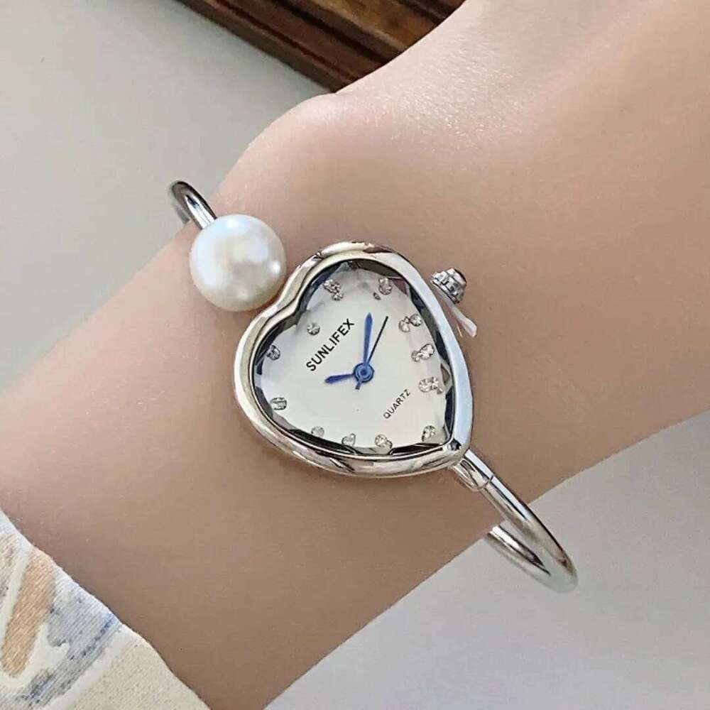 Sunlifex Women Pearl Bracelet Watches Heart DialLadies Quartz Wristwatch Fashion Femal Dropshipping Clock reloj para mujer Z260206