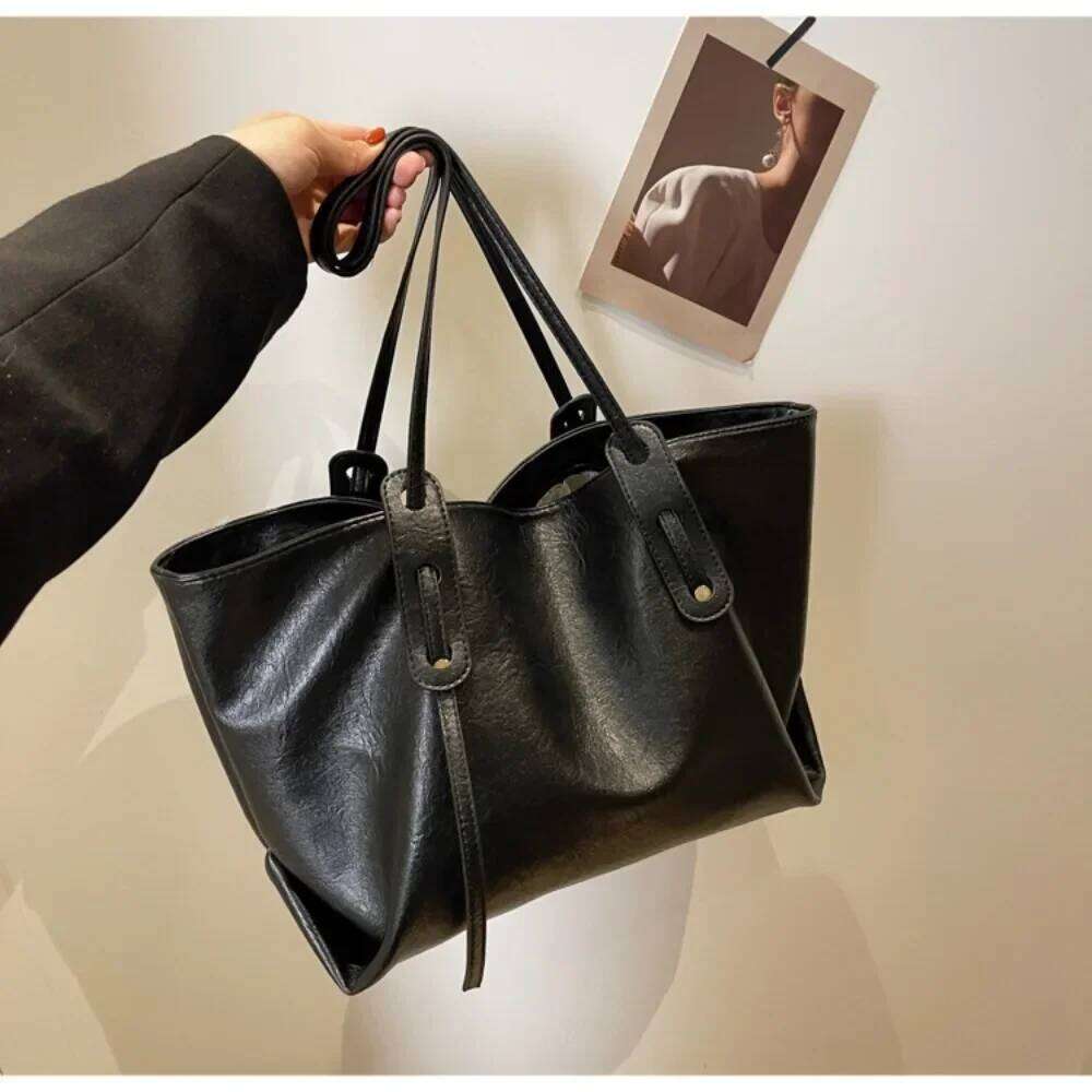 Large Capacity Women's Tote Bag 2023 Winter Fashion Trend Leather Shoulder Bags Office Handbag Y260205