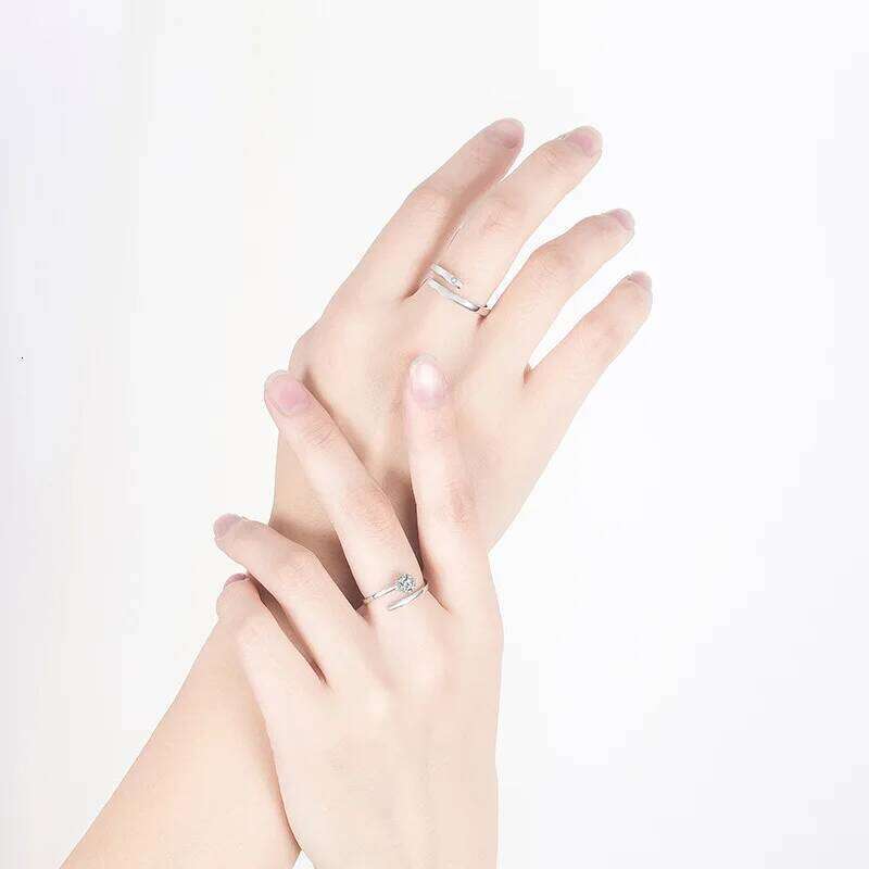 Real 925 Stelring Silver Women's New Jewelry Crystal Zircon Fashion Opening Couple Ring For Man XY0389 W260206