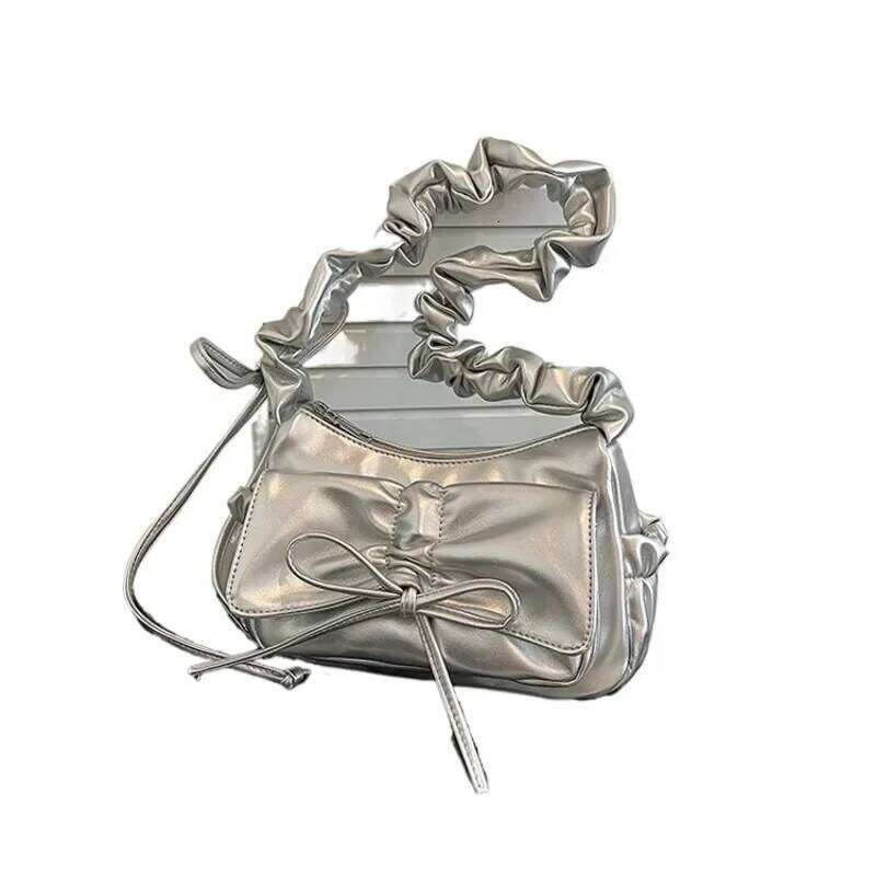 PU Zipper Bow Crossbody Solid Trendy Fashion Bags Female 2025 High Quality Soft Simple Popular Sweet Shoulder Bag Y260205