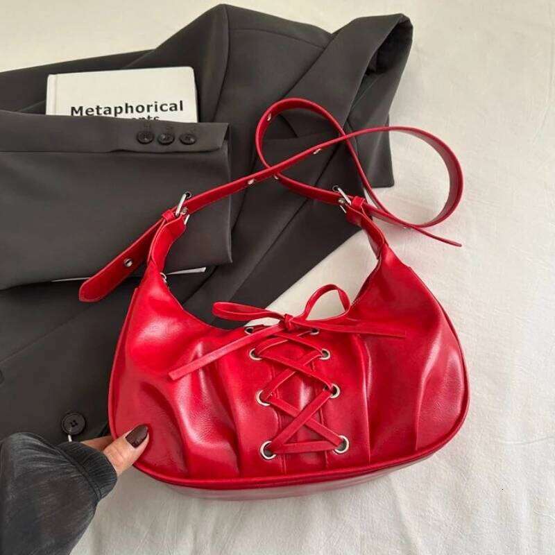 Niche Lace-up Bow New Underarm Chic Shoulder Bag Stylish Retro Handbag Luxury Women's Crossbody pouch Y260205