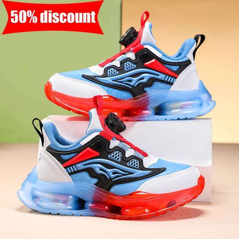 Childrens Sneakers School Sports High Elasticity Running Fashion Color Blocked Non Slip Leather Boys Casual Walking Shoes 26Y0206