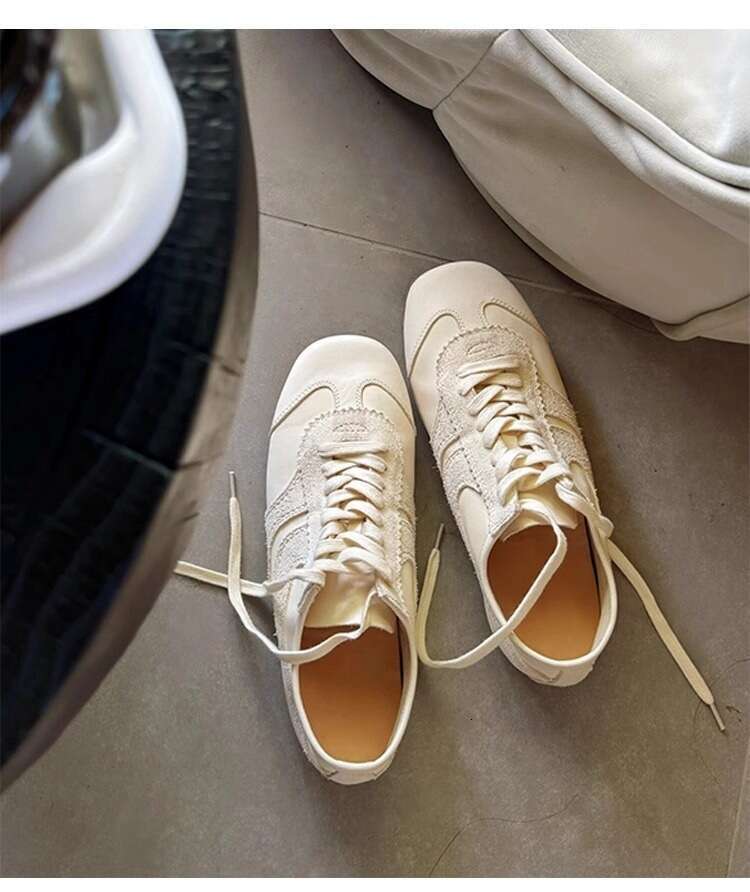 With Box Niche Retro Melad Brown Flat Square Toe German Training for Women 2026 Design Shoe New Casual Sneakers White Shoes Free Gift