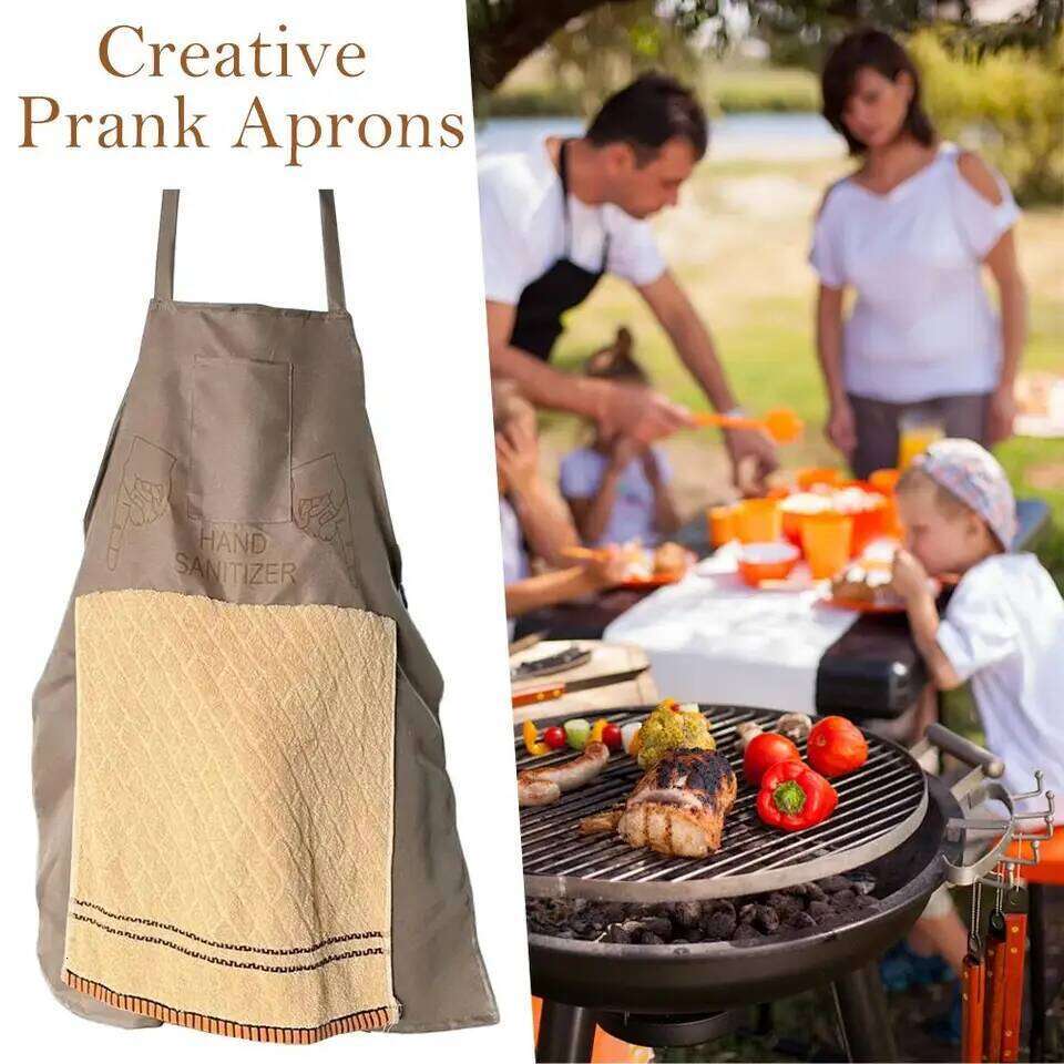 NEW Chef's Creative Prank Aprons For Men Ultimate Gag Gift Surprise Hiding In The Pocket Funny Gifts Art Apron S260205 67f