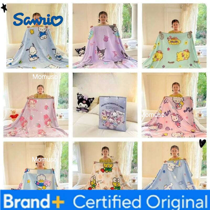 Sanrio HelloKitty Travel Shawl Cartoon Cute Kuromi Duck Velvet Fluffy Blanket Office Nap Sofa Warm Bedspread Quilt Gift H2602061