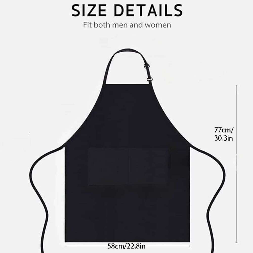 2-piece set; Simple solid color with 2 pockets; Adjustable chef's apron the kitchen suitable for men and women S260205