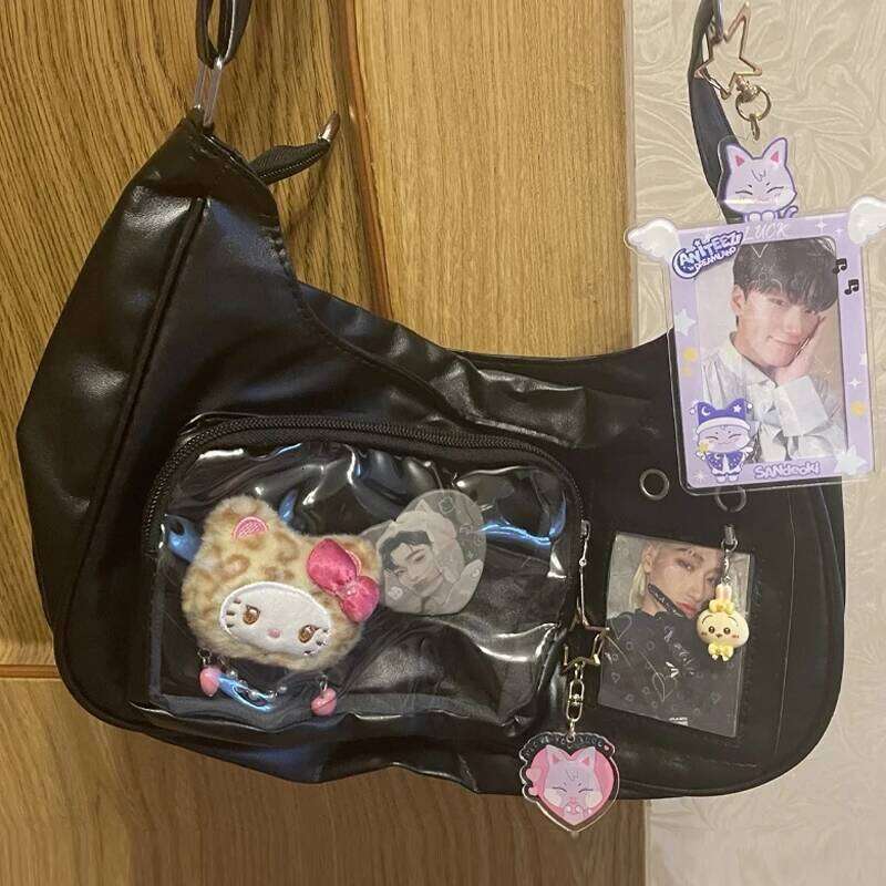 Girls DIY Women Y2K Harajuku Bags Korean Transparent Ita Bag School Crossbody Anime Display Plate Handbag Toy Y260205