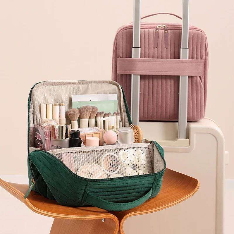 New Women's BagTravel Soft Velvet Portable Multifunctional Cosmetic Waterproof Toiletry Storage Organizer Bag Y260206
