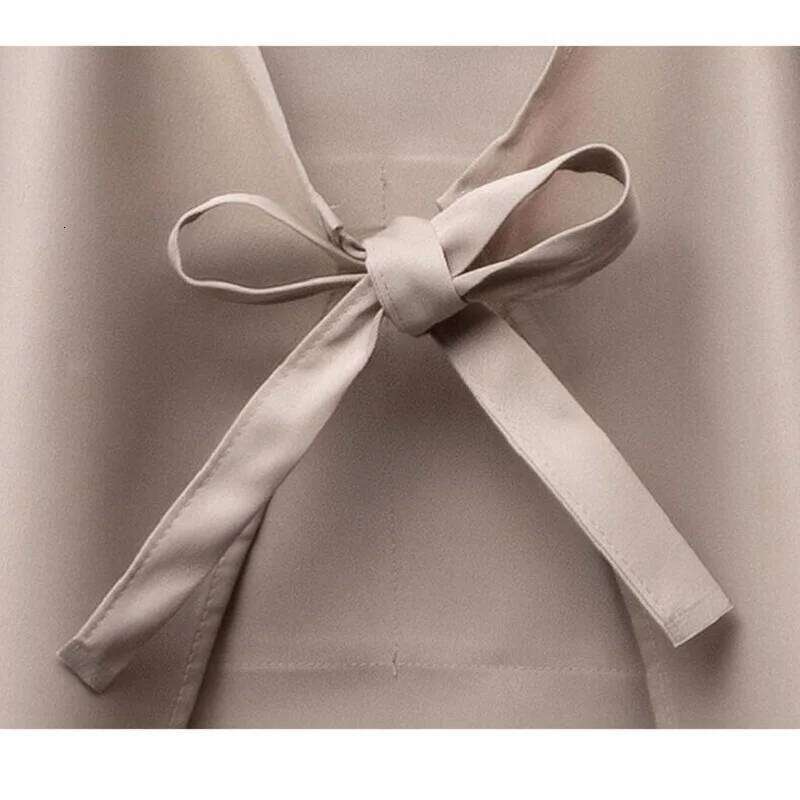 Customized Embroidery Print Logo Signature Waterproof Kitchen Home Chef Baking Clothes With Pockets Adult Bib Waist Bag Aprons S260205