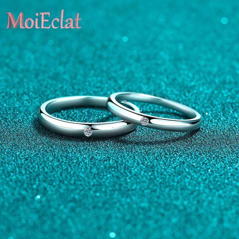 Luxury 2.5 Point Moissanite Couple Ring for Women & Men, Platinum Pt950 Unisex Rings Wedding Fine Jewelry Valentine's Day Gift W260206