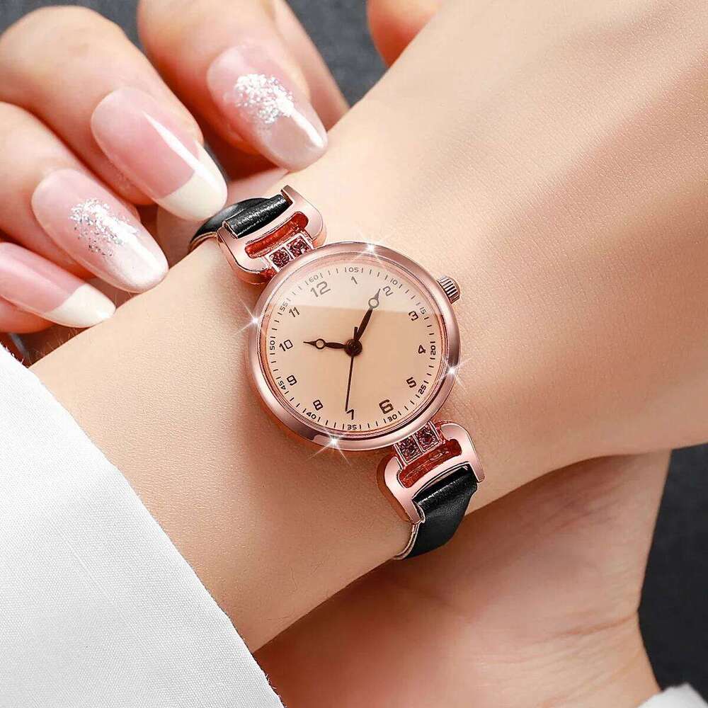 2PCS Elegant Arabic Dial Women Watches Set Fashion Ultra-thin Leather Strap Ladies Quartz Wristwatches Reloj MujerWithout Box Z260206