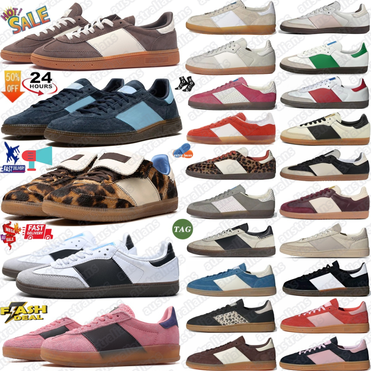 indoor shoes Handball sneakers bad bunny trainers women men Earth Strata gum Preloved Red Leopard Cloud White Core black green sand pink purple Rhinestone #hWxC#