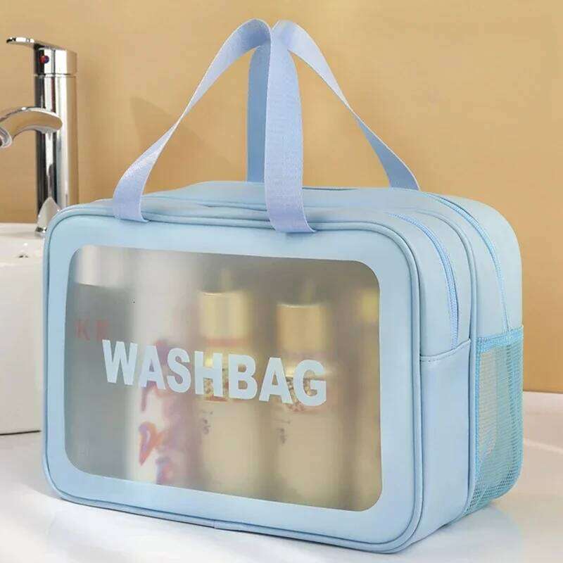Wet-dry separation makeup portable toiletry travel large capacity storage bag fitness swimming essentials Y260206