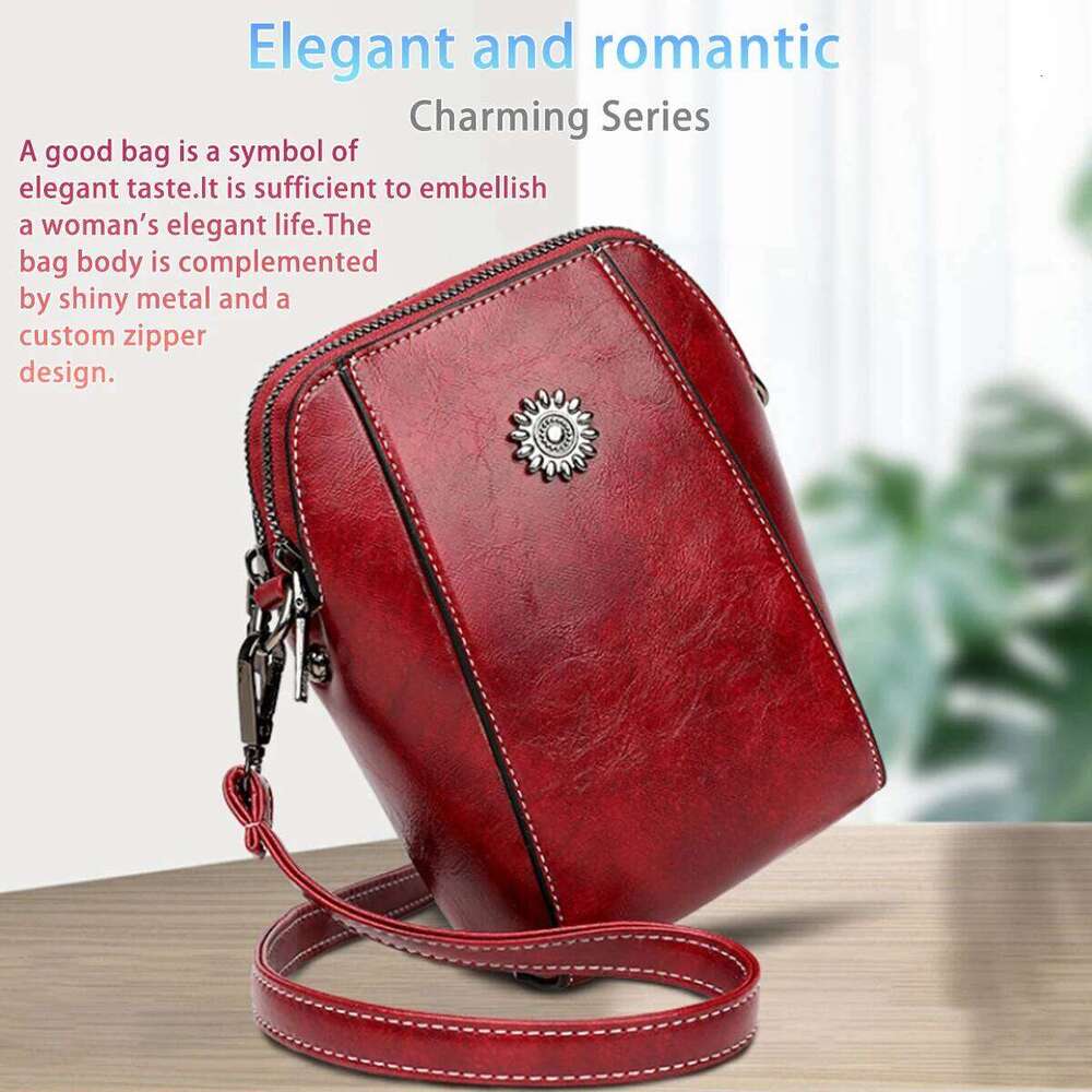 Ladies' fashionable soft leather single-shoulder trendy vertical design crossbody bag, portable phone storage bag XJ260129