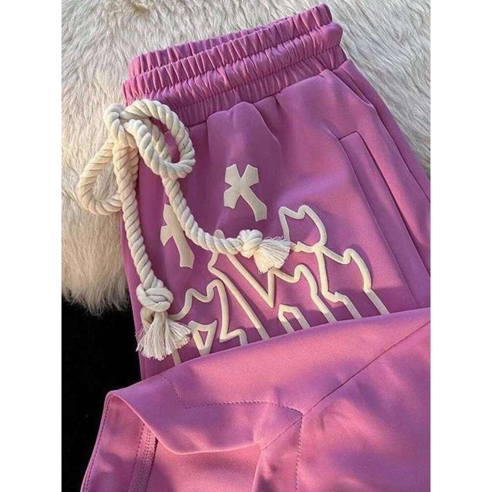 Nicemix American Vintage Shorts Summer New Y2K Letter Foam Printing Half Pants Men Women Casual Oversize Punk Sweat Sports XJ260206