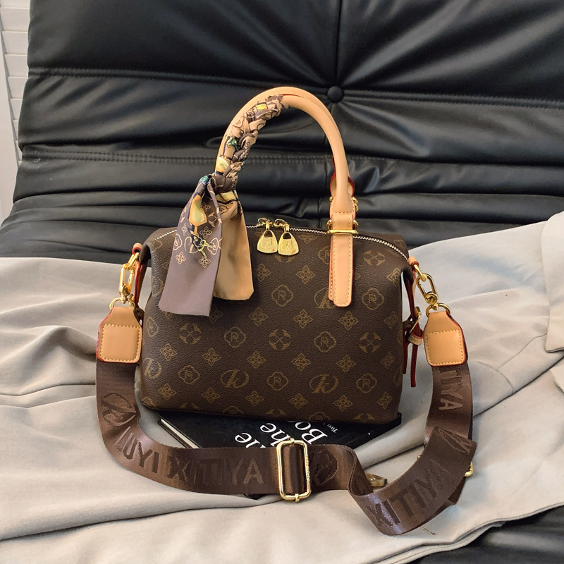 fashion bags luxury brand bags Boston Handheld Silk Scarf 2026 New Printed Bucket Shoulder Crossbody Bag for Women