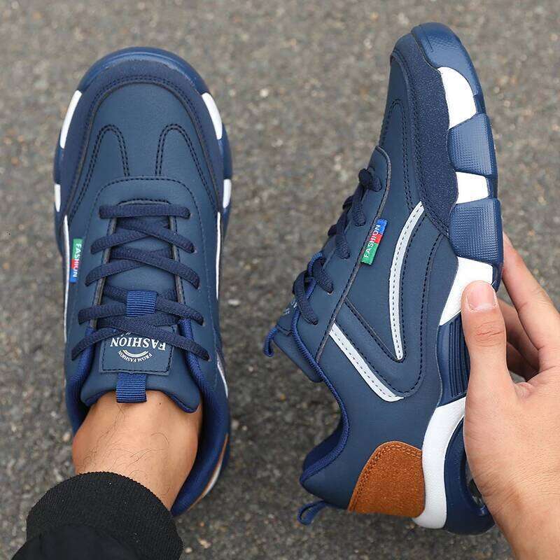 Men Shoes Trendy 2025 Mixed Material Aesthetics Breath Casual Sneakers Shock Absorbing Energy Rebound Zero Pressure Walking Shoe