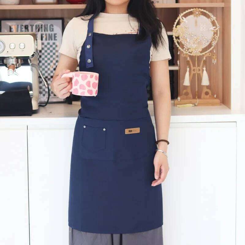 Fashion Kitchen Adjustable Bib with Pockets Cooking Aprons Restaurant Chef Work Waterproof Anti-oil Stain Apron S260205