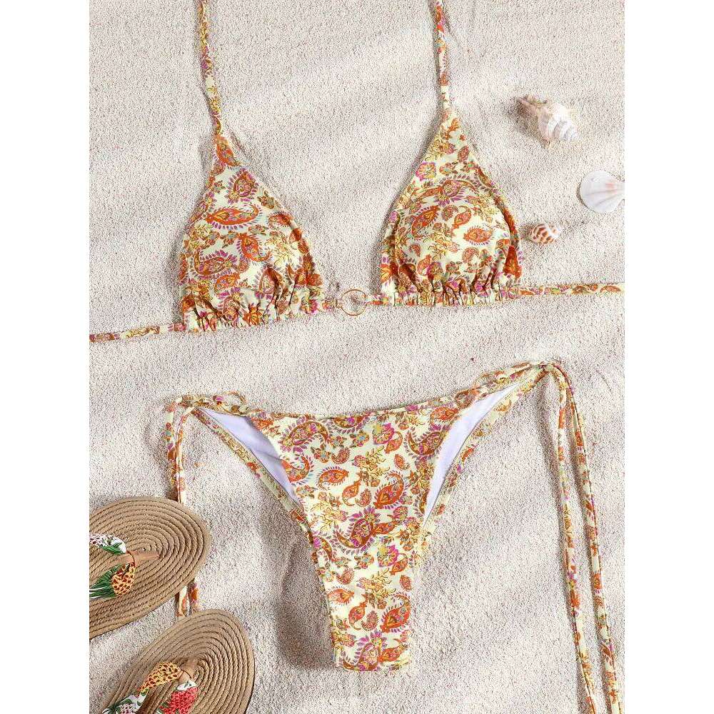 Miyouj New Bikinis Printed Swimwear Women Sexy Swimsuit Bandage Bikini Set 2024 Beachwear String Bathing Suits Micro Biquinis Z260206