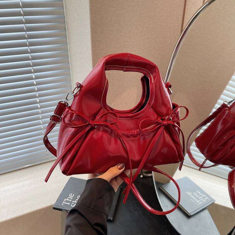 2025 Fashion New PU Shoulder High Quality Solid Color Hasp Bow Decoration Personality Hot Trendy Crossbody Bags for Women Y260205