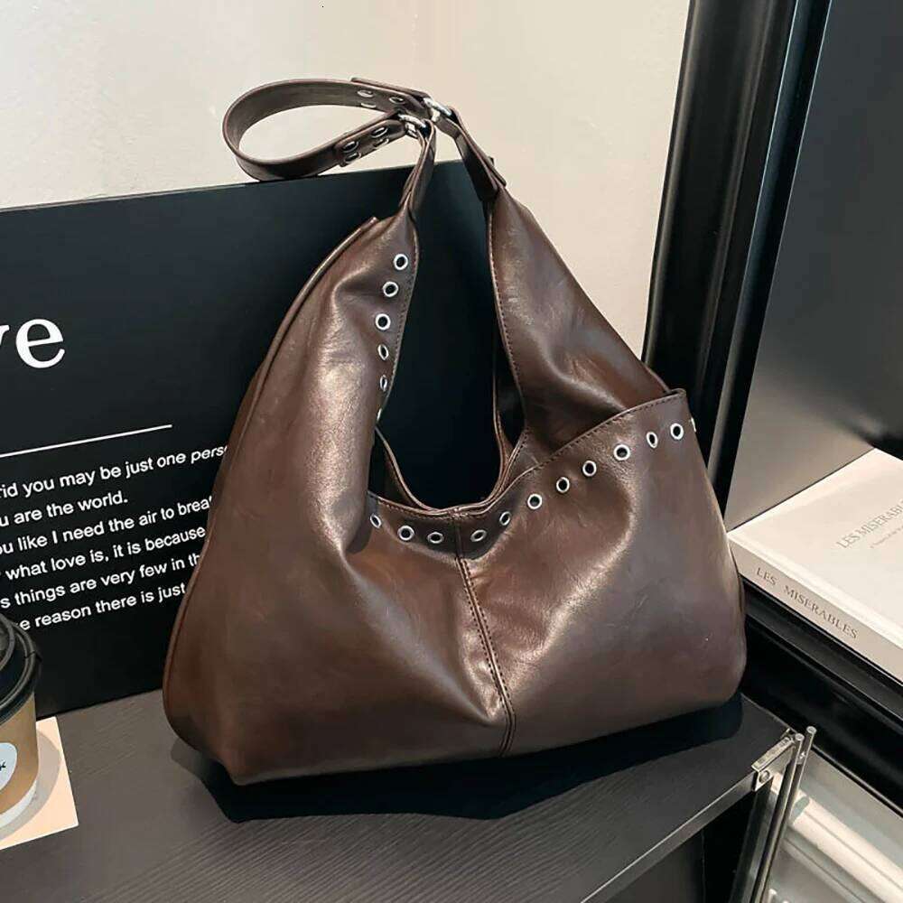 Women Large Capacity Soft Shoulder Bag Korean Style Solid Color Buckle Versatile Underarm Bags Commute All-Match Tote Handbags Y260205