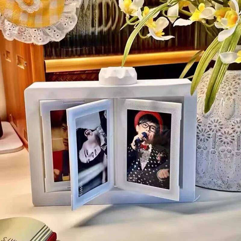 Rotatable Photo Kpop Photocard Holder Idol Picture Frame Display Stand Desk Accessorie Room Desktop Decor Marco De Fotos S260205