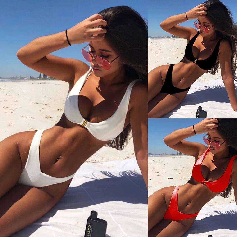 Solid Color Sexy Brazilian Bikini Set Women Bathing Suit Swimwear Summer Beach Wear Female Low Waist Swimsuit Biquini Z260206