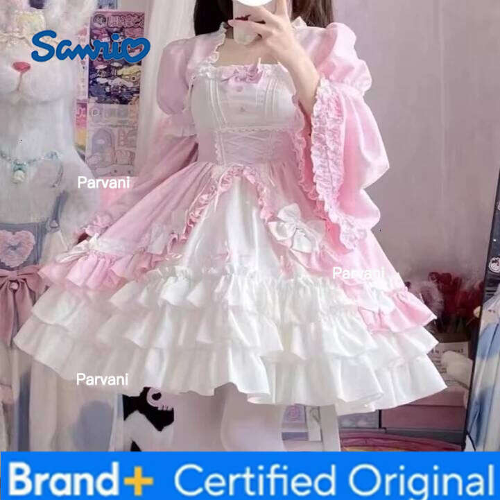 Sanrio Bow Princess Patchwork Panekked Women Mujer Short Lace Up Spice Girls Cake Vestidos Fairycore Harajuku Japanese Soft Dresses H260206 - view 5
