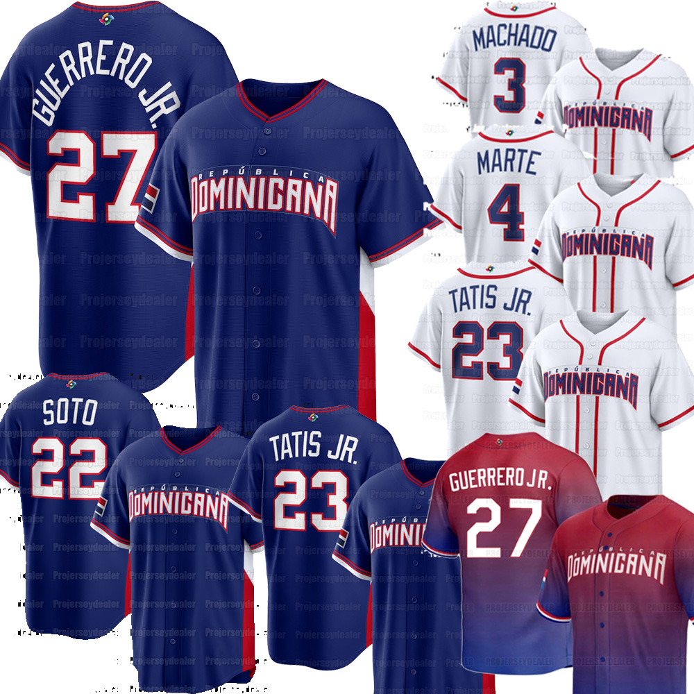 23 Fernando Tatis Jr. Team Dominican Republic 2026 World Baseball Classic Jersey Juan Soto WBC Vladimir Guerrero Jr. Ketel Marte Manny Machado Julio Rodriguez