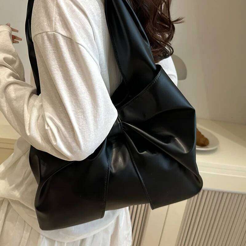 Casual Underarm Bow Tote Women Shoulder Simple Shopping Bag Class for Girl Designer Bags Y260205