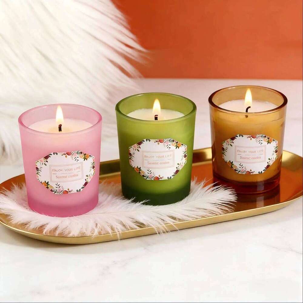 1pc Smokeless Scented Glass Jar Candle - Aromatherapy Plant Wax Niche Candle, Multi-Purpose for Home Wedding Party Gatherings S260205