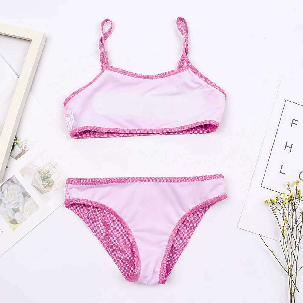 3-8 Years Mermaid Sequin Children Swimsuit Girls Kids Bikini Set Cute Baby Summer Beach Swimwear Biquini Infantil XJ260206