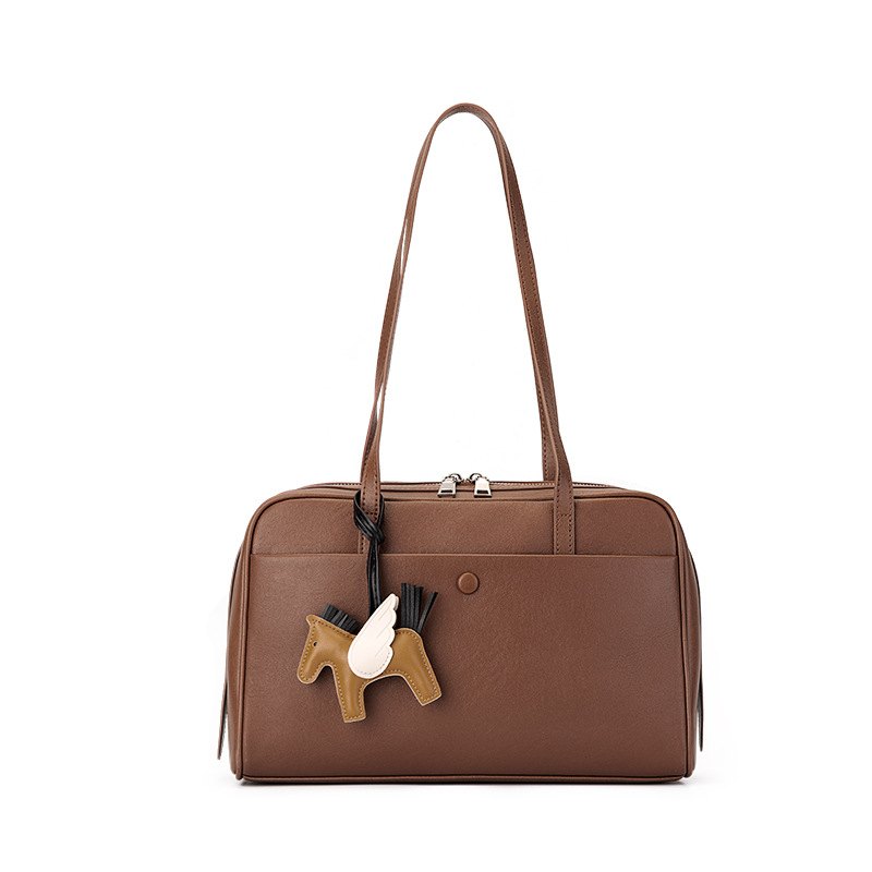 283M79 30 Soft Genuine Leather Canvas Satchel Bag Vintage Shoulder Bag Large Capacity Boston Laptop Tote Commuter Handbag