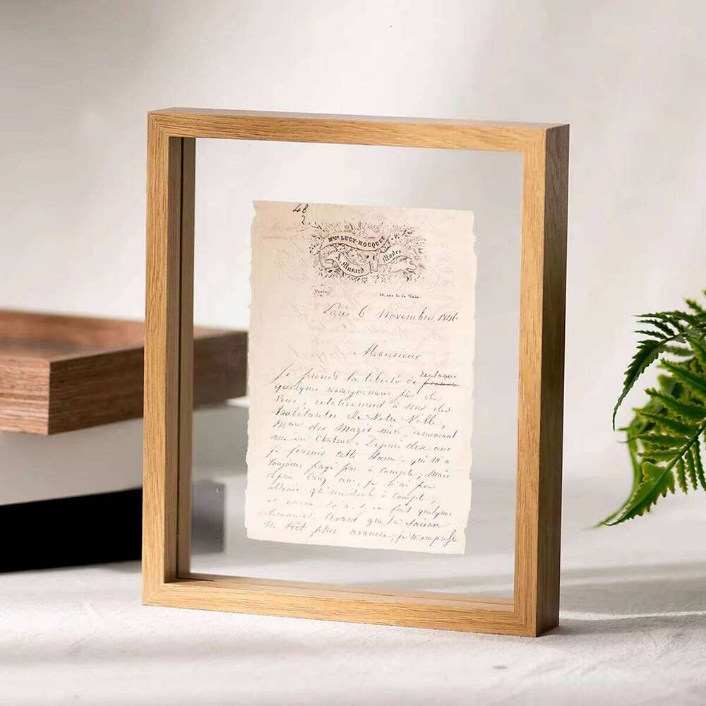 Wood Specimen With Real Glass Frame,Picture For Wedding Picture Frame Desktop Photo Decor S260205