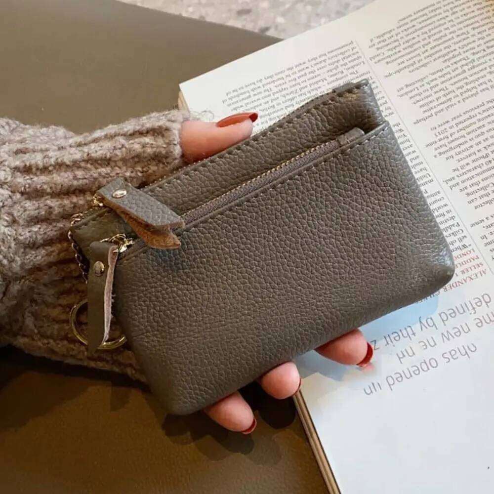 Multi Card Slots Women Short Wallet Hand Clutch Zipper Small Cowhide Wallets Multifunctional Solid Color Pu Coin Purse Party Y260206