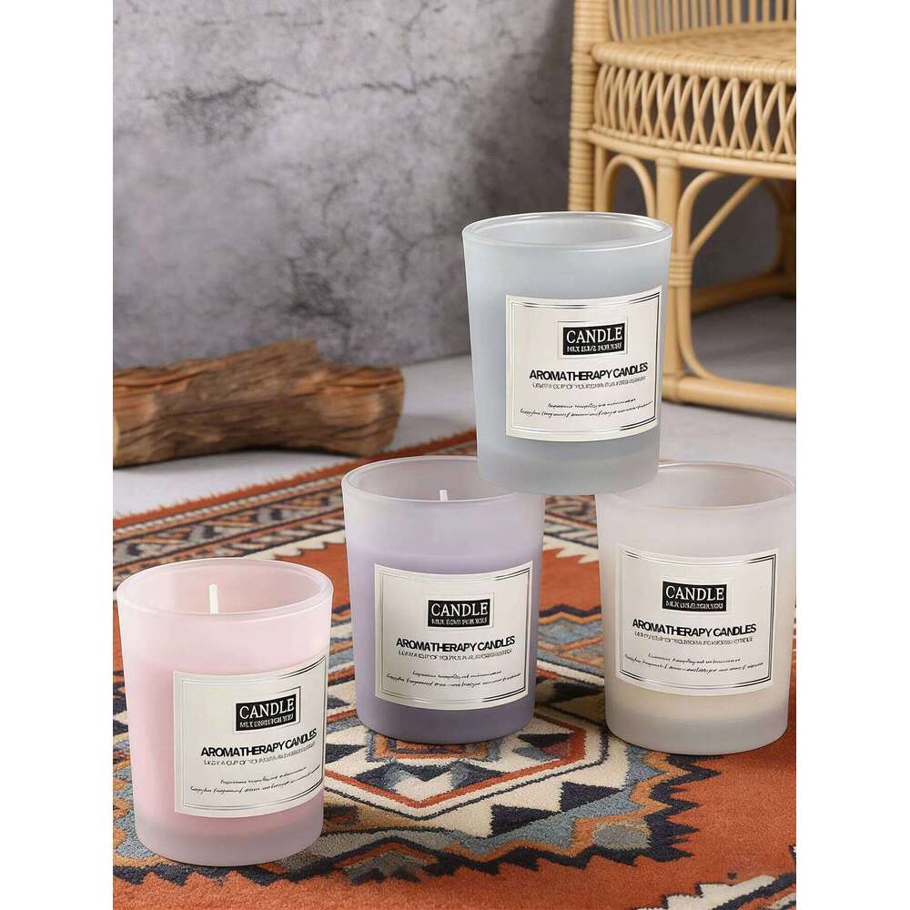 Coloured frosted glass scented candle, creative home fragrance gift, smokeless candle decoration S260205