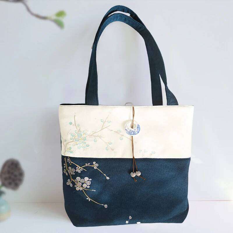 Ancient Style Portable Hanfu Handbag Women Embroidered Handbags Large Capacity Casual Shoulder Bag Girl Gift