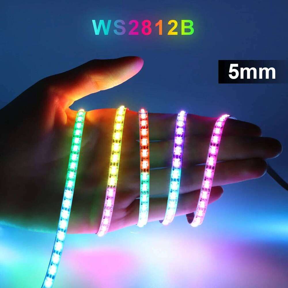 5V Addressable WS2812B RGBIC Strip Lights 5mm Dream Color LED Tape for PC Destop Background Lighting Decoration RGB Z260206