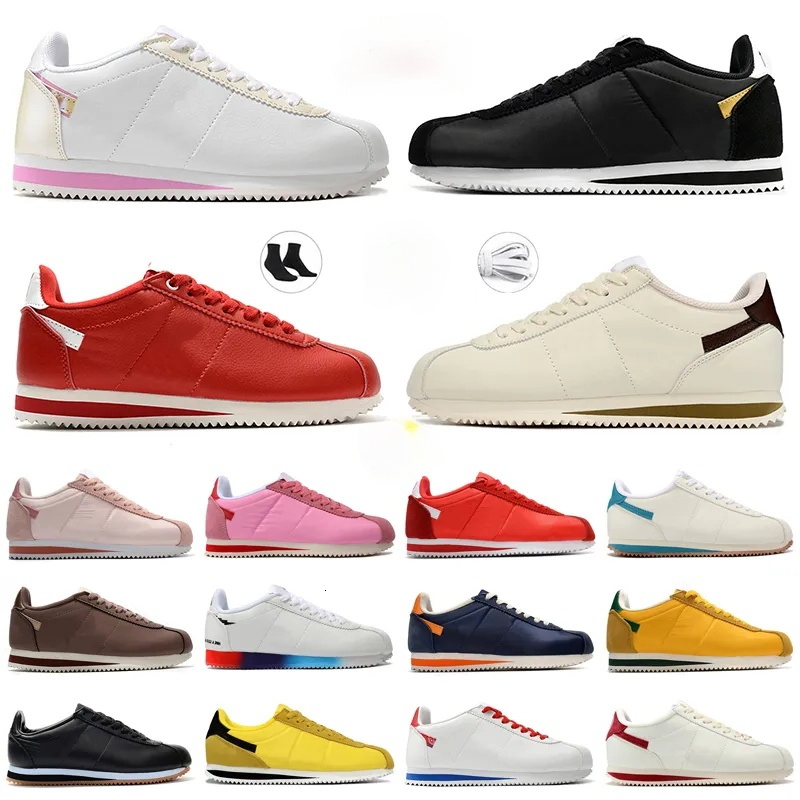 Women Cortezs Shoes Nylon Leather Designer Sport Shoe Classic Red Pink Foam Chlorophyll Psychic Blue Forrest Gump Trainers Outdoor Men Jogging Sneakers EU 36-45
