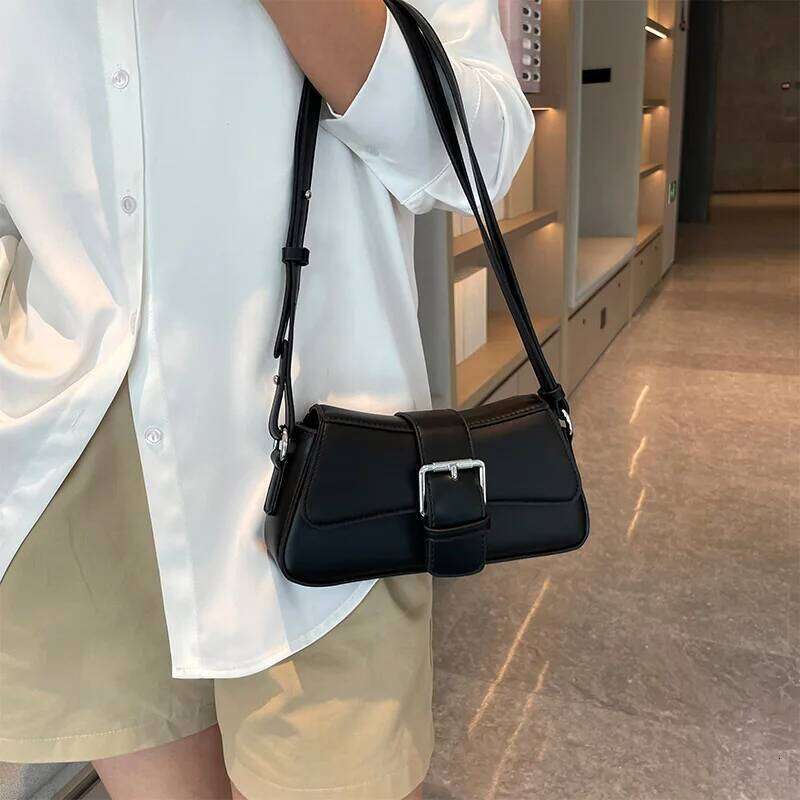 Solid color Leather Crossbody Bags For Women Luxury Brand Underarm Shoulder Bag Fashion Trend Women's Designer Handbag and Purse Y260205