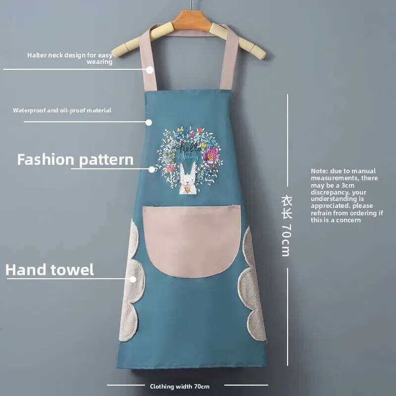Home-use Washable Kitchen Apron Cooking Waterproof Oil-proof Fashionable for Men and Women Adult Workwear S260205 1a7
