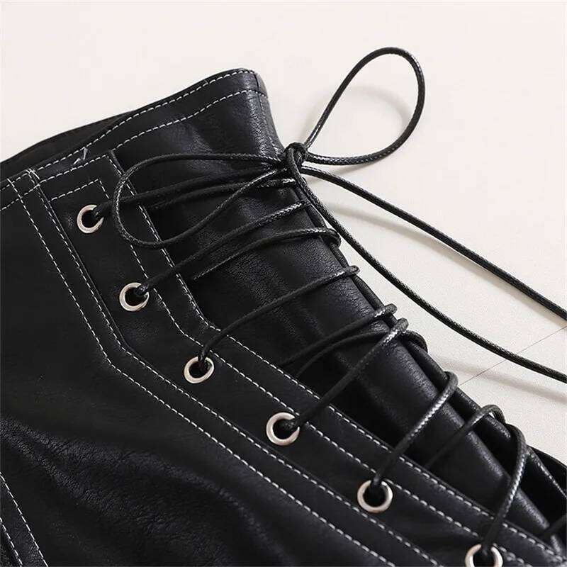 New Autumn Women PU Tie Bow Bandage High Waist Casual White Black Leather Ladies All Match Wide Leg Shorts XJ260206