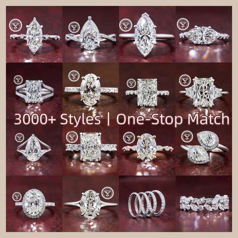 With IGI Gia Certified CVD HPHT Lab Created Grown Diamond Marquise Cut 10K 14K 18K Solid Gold Engagement Rings For Women Men